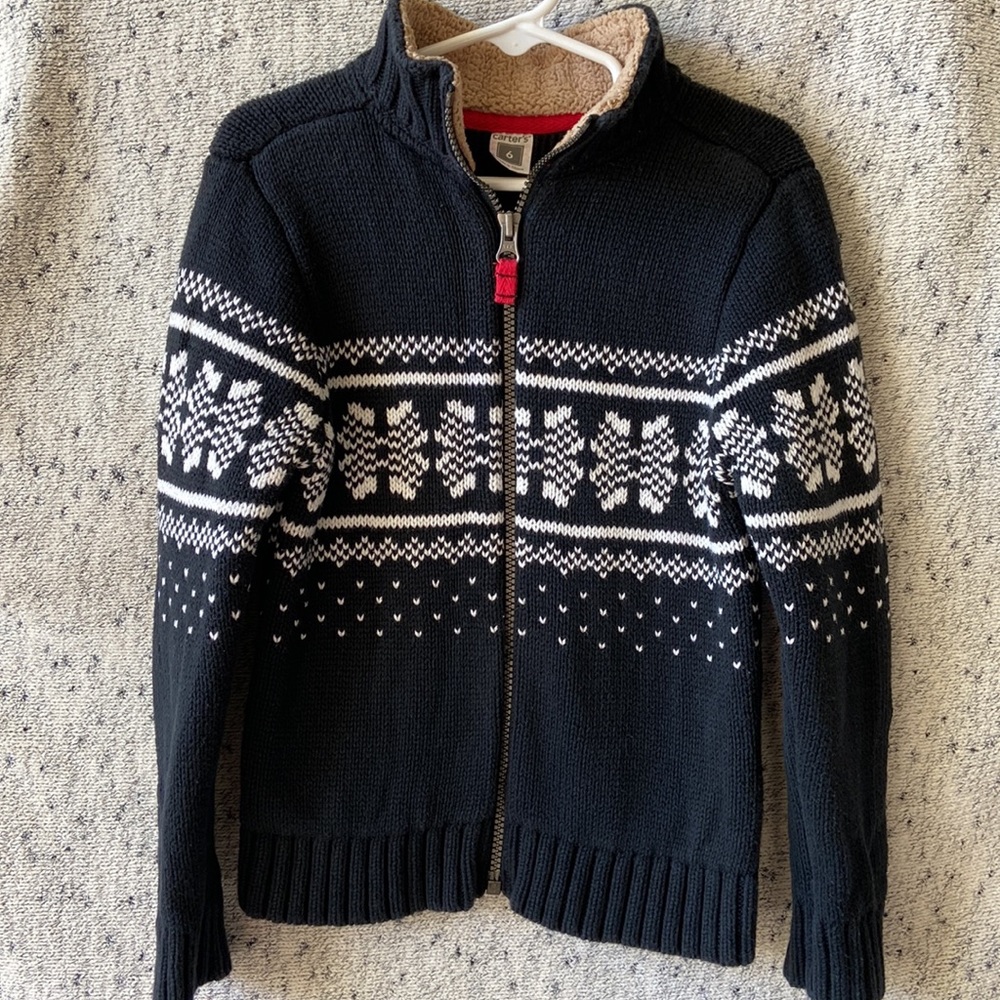 Carters Black & White Kitted Sweater Size 6